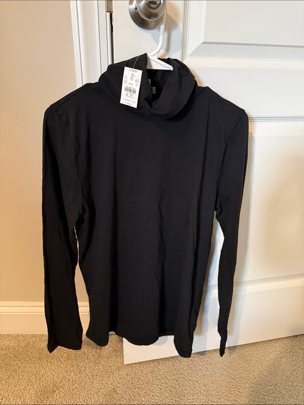 J. Crew Black Long-Sleeve Turtleneck Top